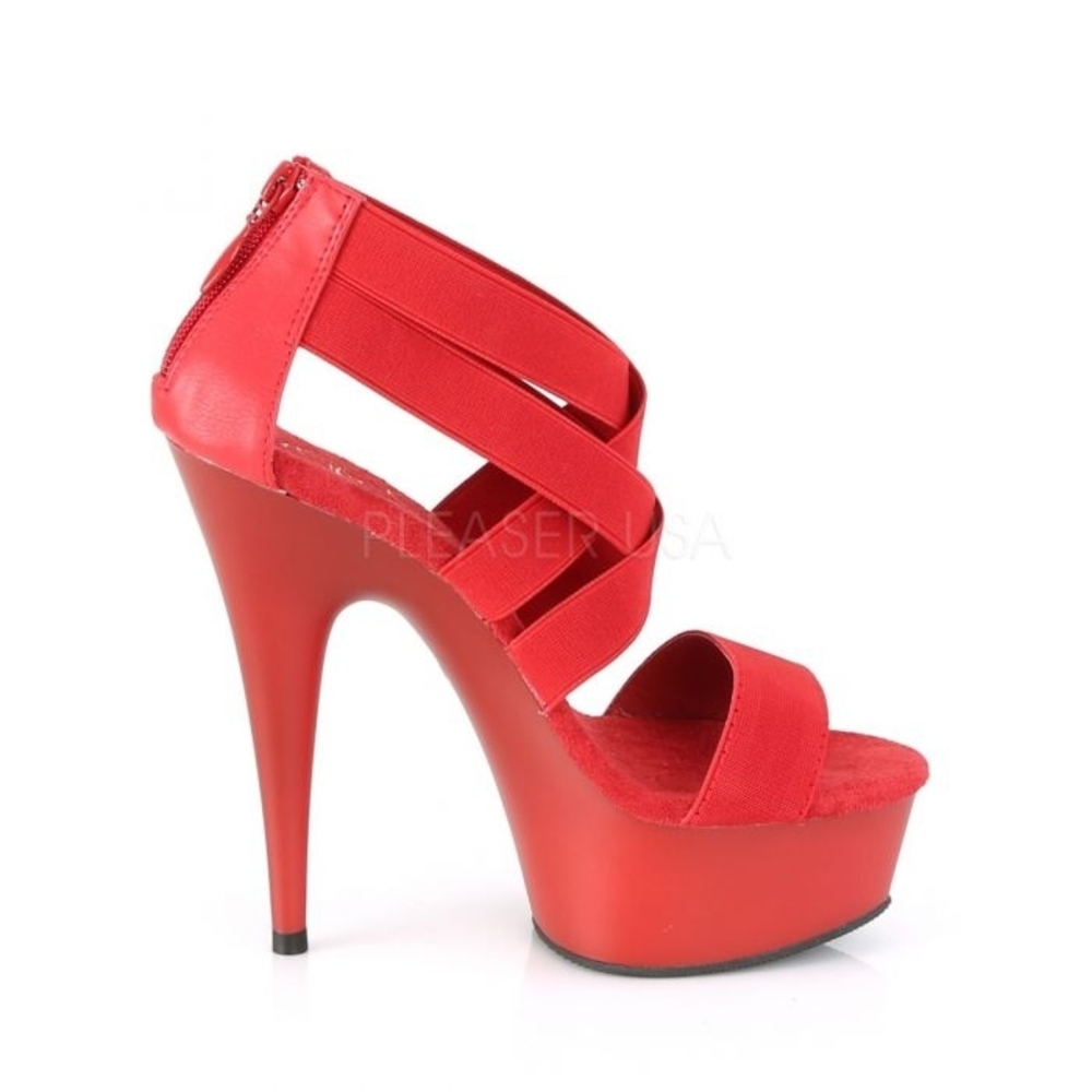 Pleaser Bold Red Strappy Heels